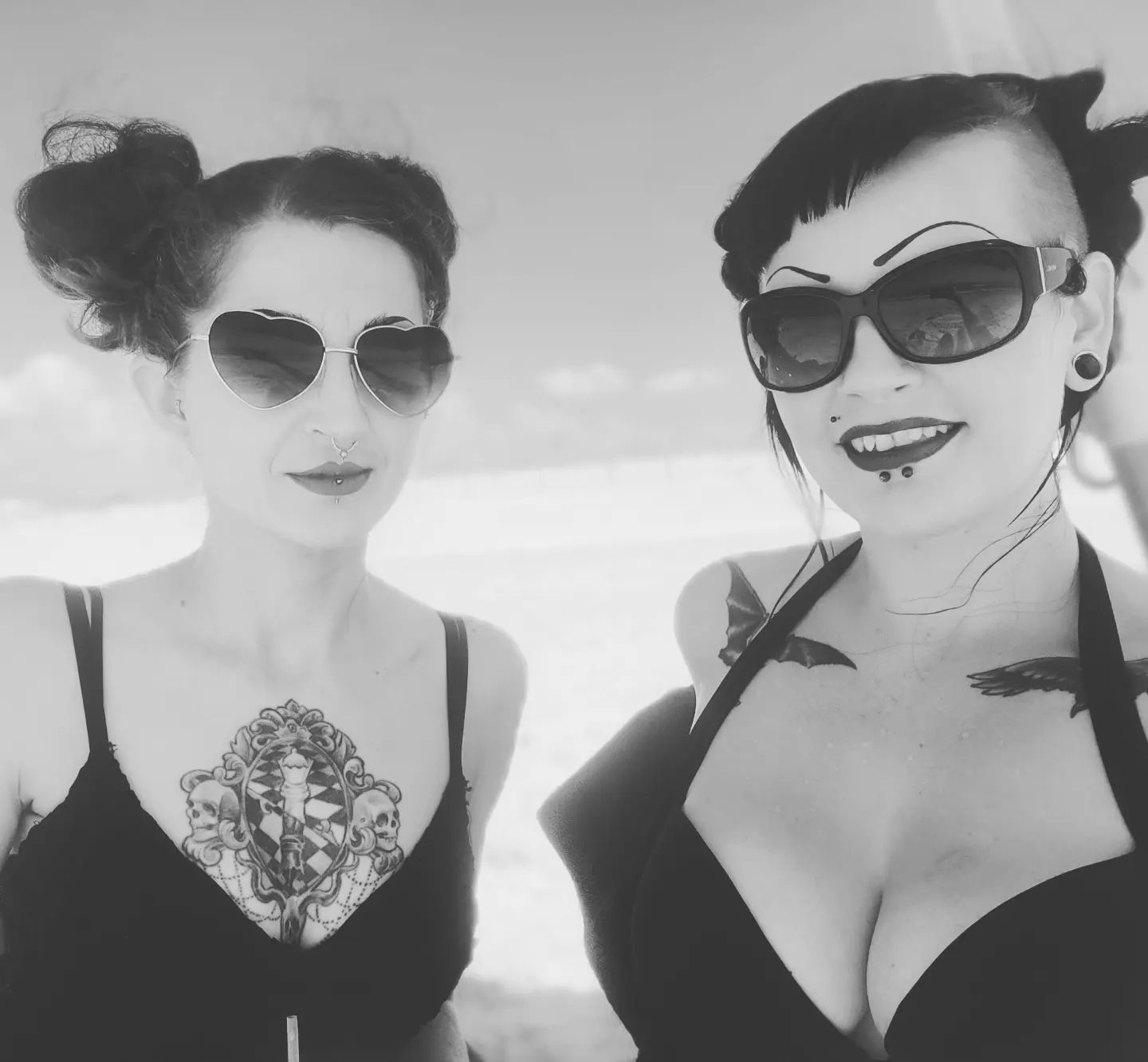 jess and athena - goths at the beach.jpg